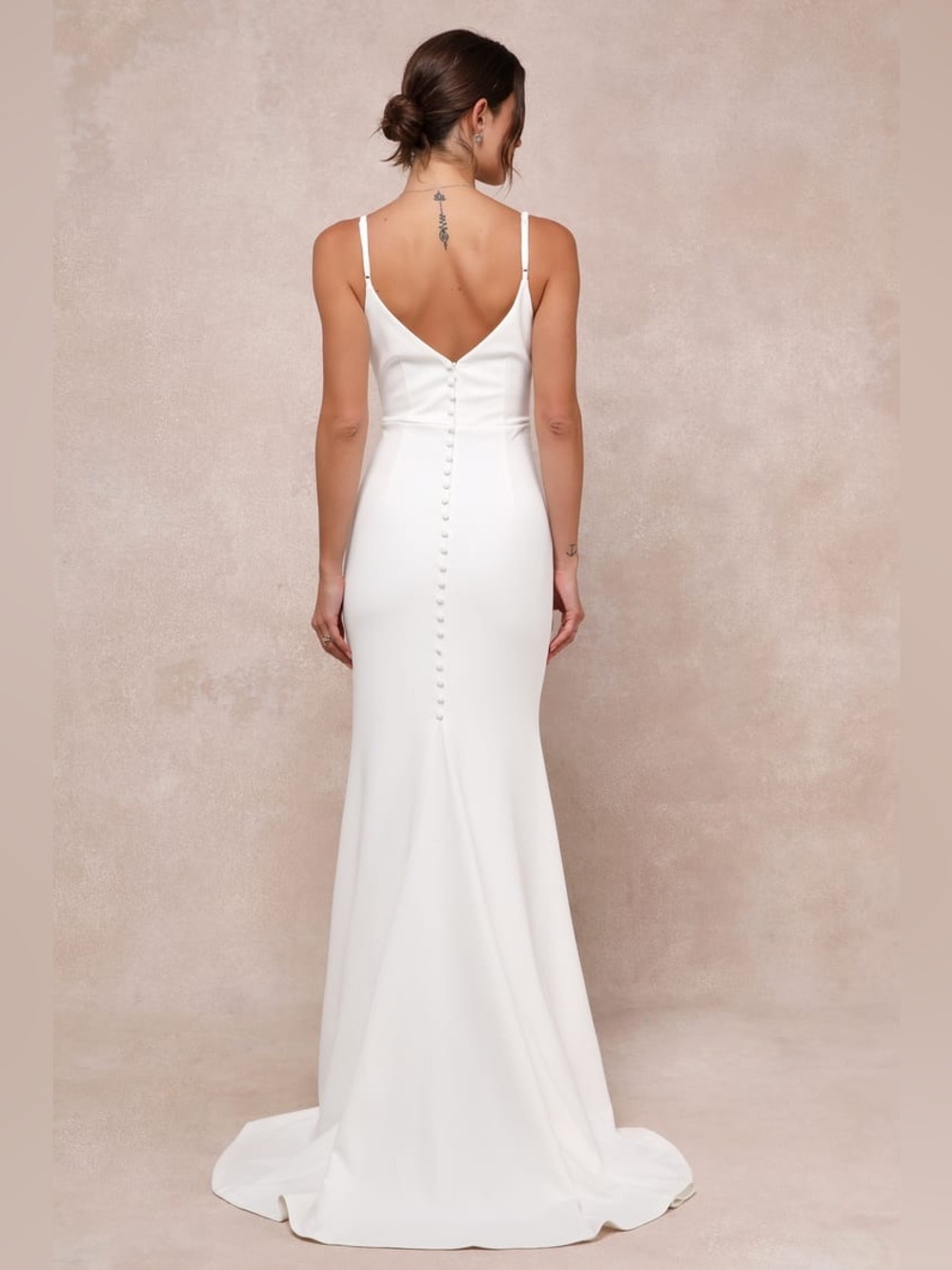 Lulus Feeling of Forever White Sleeveless Mermaid Maxi Dress XS AS IS***